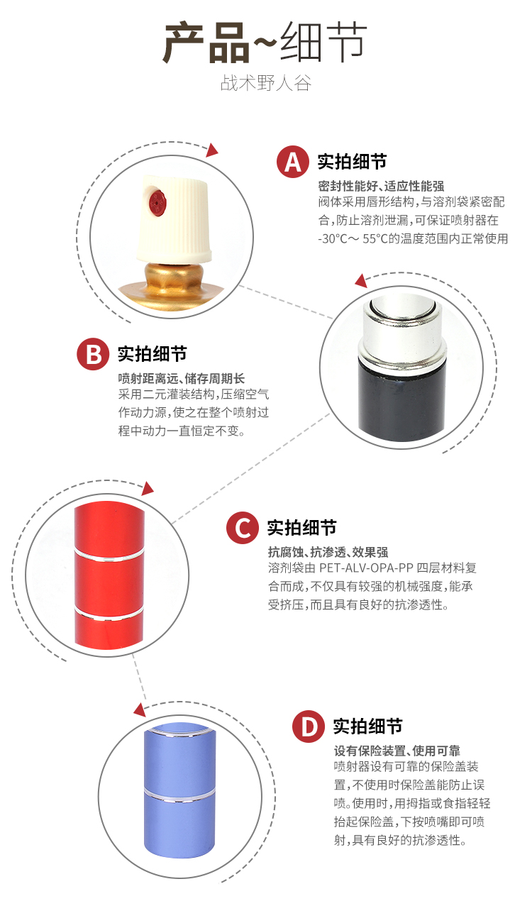 竹节口红防狼喷雾 女士20ml随身便携防身喷雾(图2)