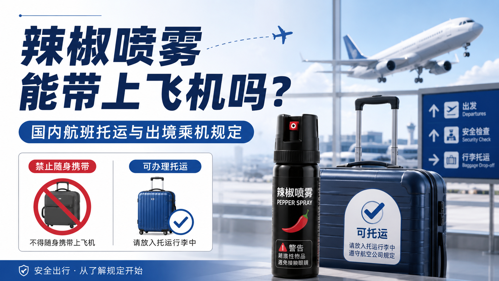 辣椒喷雾能带上飞机吗?国内航班托运与出境乘机规定(图1)