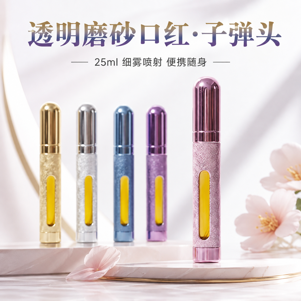 透明磨砂口红·子弹头防狼喷雾 25ml细雾便携款