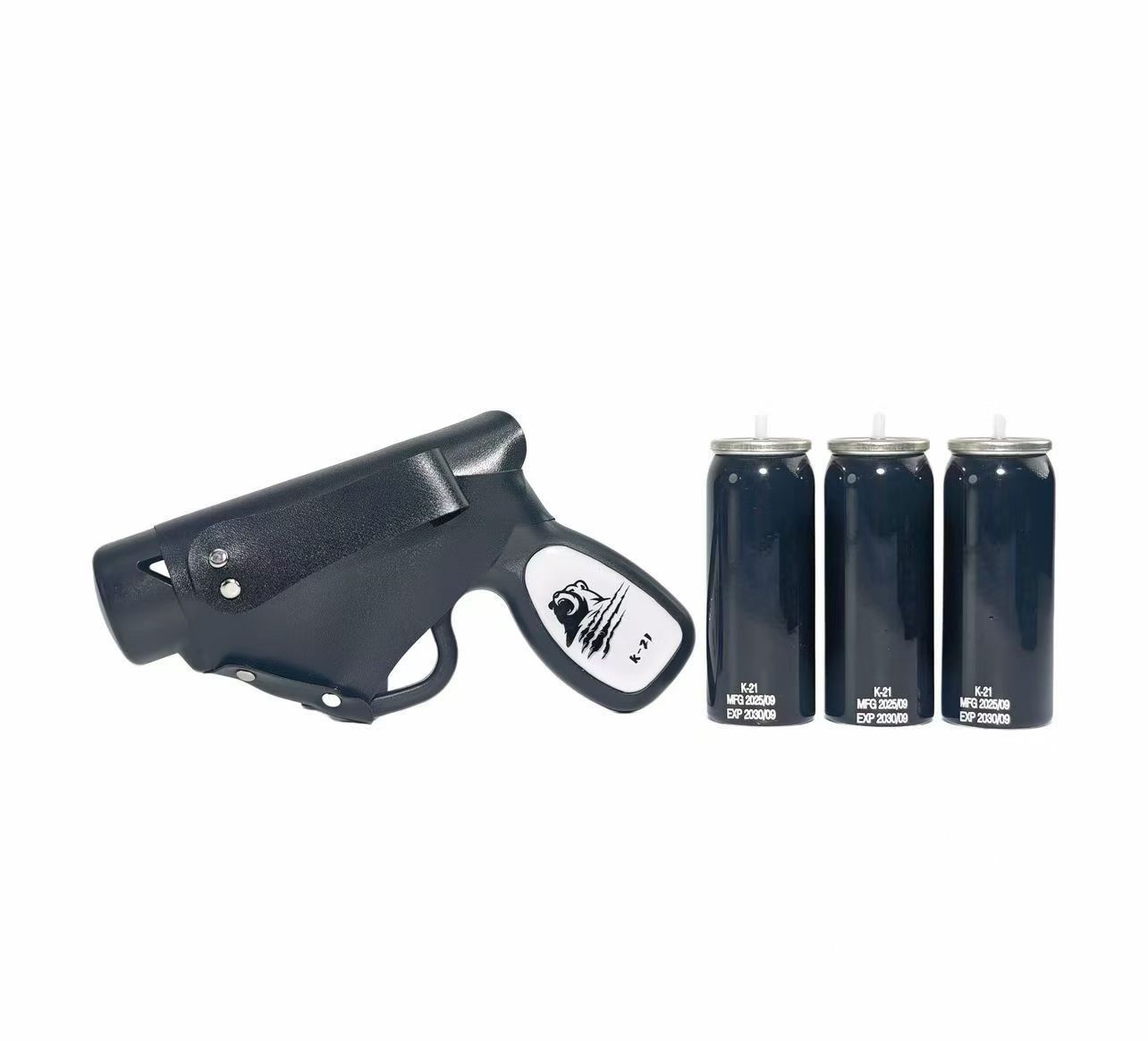 熊牌TH-K21气雾型防狼喷雾黑色版 60mL雾状喷射附3罐辣椒内胆(图3)