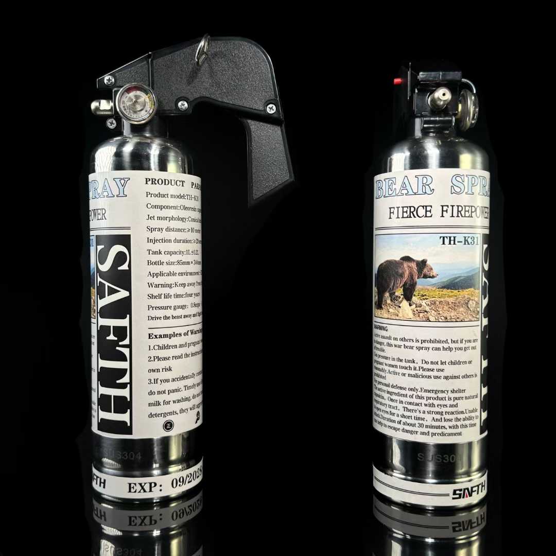 SAFTH TH-K31镇熊喷剂 1200mL大容量10米远射锥形气雾防熊喷雾野外驱兽剂(图3)