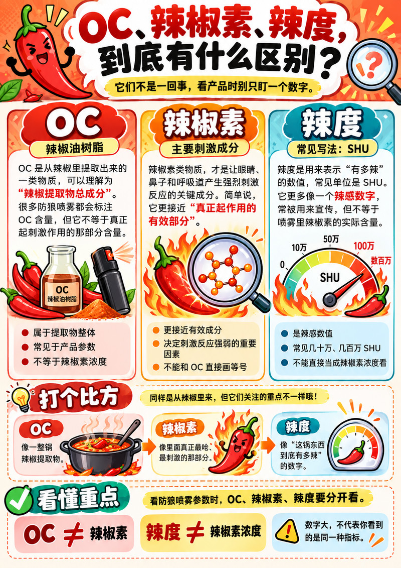 OC喷雾是什么？防狼喷雾里的OC、辣椒素和辣度到底有什么区别(图2)