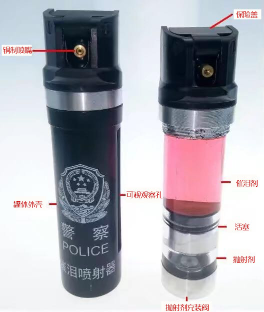 中盾特级喷雾套装 可视重复填充催泪喷射器 5-8米射程(图2)