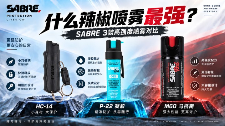什么辣椒喷雾最强？SABRE 3款高强度防狼喷雾硬核对比